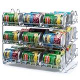 stackable can rack organizer, storage for 36 cans - great for the pantry shelf, kitchen cabinet or counter-top. stack another set on top to double your storage capacity. (chrome finish)