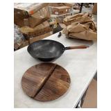 skillet with wood top