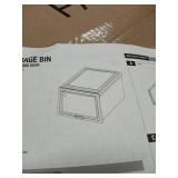 iris gark grey clear 4pc storage bi with sliding door set