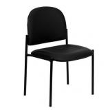 Flash Furniture Comfort Black Vinyl Stackable Steel Side Reception Chair 1only