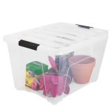 IRIS USA 54 Qt Clear Plastic Storage Box with Latches, 6 Pack