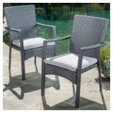 Corsica outdoor dining chair set of 2 grey