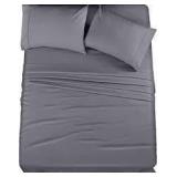 utopia bedding soild comforter set queen grey brushed microfiber