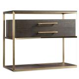 Hooker Furniture 1600-90016-DKW Curata 34 Inch Wide Glass Top Metal One Drawer N top glass broken