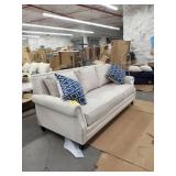 furniture of America majesty sf Parker linen transitional style sofa ivory and blue