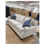 furniture of America majesty sf Parker linen transitional style sofa ivory and blue