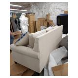 furniture of America majesty sf Parker linen transitional style sofa ivory and blue