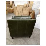 Miles Leather Accent Chair in Fescue Green leather zipper broken