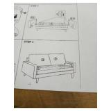 viator mid century top grain suede leather Yvette sofa dark brown xizzi