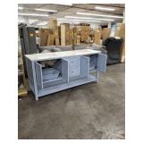 kitchen bath collection fossum 72in double bathroom vanity light blue with white top not broken