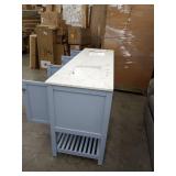 kitchen bath collection fossum 72in double bathroom vanity light blue with white top not broken