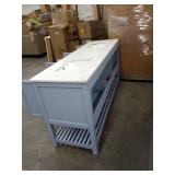 kitchen bath collection fossum 72in double bathroom vanity light blue with white top not broken