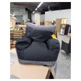big Joe dorm bean bag black and grey