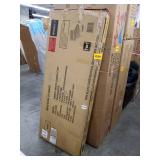 Baxton Studio Celine Modern and Contemporary Queen Headboard only Geometric Pattern and White Solid Wood