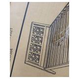 Baxton Studio Celine Modern and Contemporary Queen Headboard only Geometric Pattern and White Solid Wood