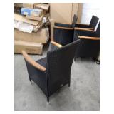 outsunny outdoor patio chair set of 4 brown