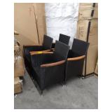 outsunny outdoor patio chair set of 4 brown