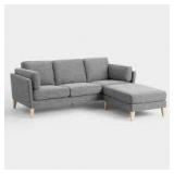 xizzi three seated sofa and 2 Ottoman grey weaved