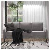 DHP Marbella 3-Seater Sofa Living Room Furniture, Gray Velvet