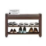 newvante shoe bench rack chestnut drawer side hook