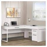 aghdeco 63in l shape desk white