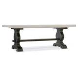 Bandera trestle dining table black 2 boxes hooker furniture