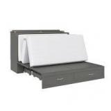 Atlantic Furniture Hamilton Murphy bed drawer base charging station grey queen auden soilid wood storage