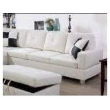 life style right arm sofa pc only white pu leather