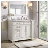 Riccardo 42in single bathroom vanity sink right white highbrury furnishings top broken