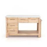 Ian kitchen island top only white marble 37inx5ft