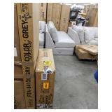 Techni Mobili Functional L-Shape Desk with Storage, Grey 2 boxes