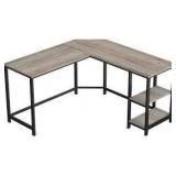 qeelg l shaped desk rustic grey