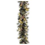 24in Glittery Pine Wreath with Clear Lights