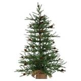 Carmel Pine 30-inch Artificial Christmas Tree with Cones and Burlap Base