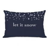 Let It Snow - Blue 14x20 Throw Pillow by OBC
