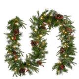 50 Clear Lights 9ft garland pre lit