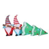 LuxenHome Lighted 4 ft. H x 8 ft. W Gnome Elves with Tree Inflatable