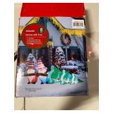 LuxenHome Lighted 4 ft. H x 8 ft. W Gnome Elves with Tree Inflatable
