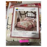 MarCielo 3 Piece Christmas Rustic Lodge King Size Deer Quilted Bedspread/Quilt