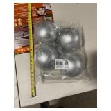 Vickerman 6in Silver Matte Ball Christmas Ornament, 4 per Box