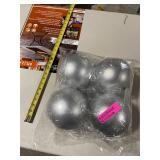 Silvertone Plastic 6-inch Matte Ball Ornaments (Pack of 4)