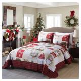 MarCielo 3 Piece Christmas Quilt Set Bedspread Set By013
