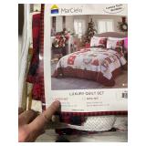 MarCielo 3 Piece Christmas Quilt Set Bedspread Set By013
