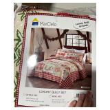 Plaid Patchwork Christmas Quilt Bedspread Set