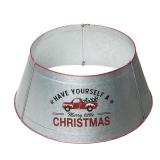Glitzhome 26in Galvanized Metal Christmas Truck Tree Collar - Silver/Red Retail:$84.99