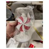 9in Resin Peppermint Candy Candle Holder