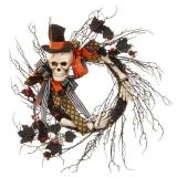 National Tree Company 24in Halloween Skeleton Wreath