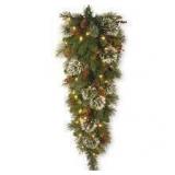 Multicolored 48-inch Wintry Pine Teardrop with Battery-operated Warm White LED Lights Retail:$94.99