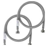 Certified Appliance Accessories 77505 2 Pk Braided Stainless Steel Washing Machine Hoses, 6ft