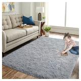 Extra Soft Fluffy Area Rug for Living Room, Grey Shag Rugs for Bedroom,Shaggy Carpet for Kids Teens Girls Boys, Anti-Skid Nursery Fuzzy Furry Comfy Cozy Accent Modern Home Decor Indoor Mat